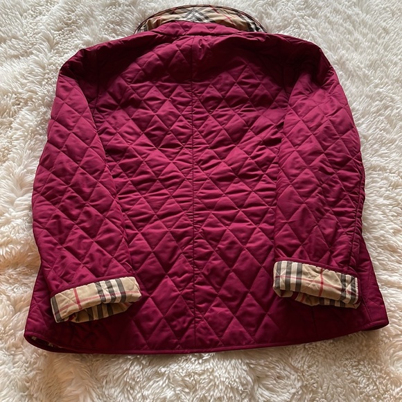 Burberry Magenta Quilted Coat Size Small - Picture 4 of 5